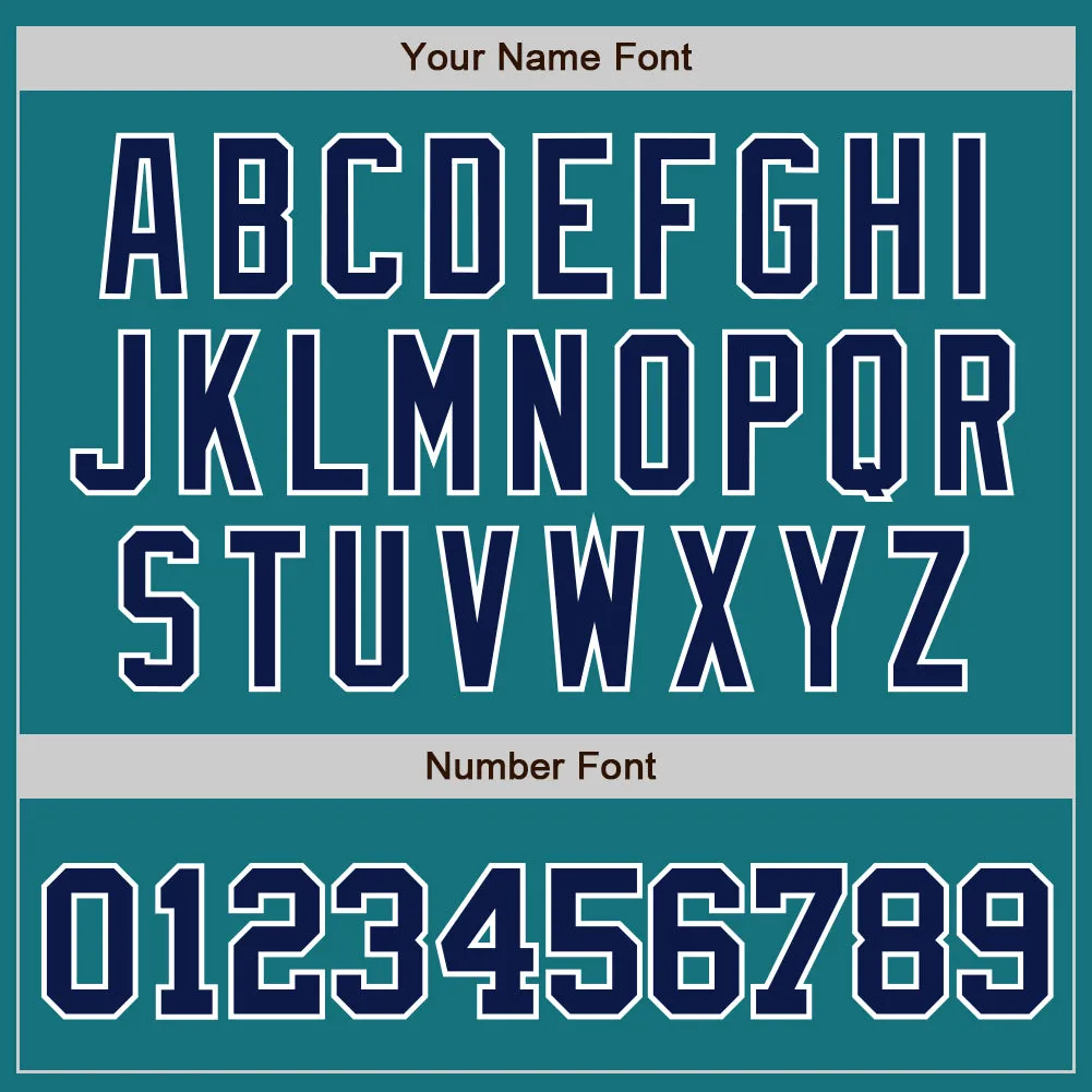 Custom Teal Navy-White Authentic Baseball Jersey