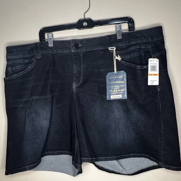 Democracy Jean Shorts Womens 24W Blue Cotton Blend Ab Technology Stretch