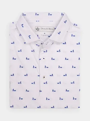 Donald Ross Mens Classic Fit CHICAGO Polo - WHITE / NAVY