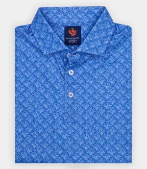 Donald Ross Mens Sport Fit SIDNEY SKULL Print  Polo - ULTARMARINE / WHITE