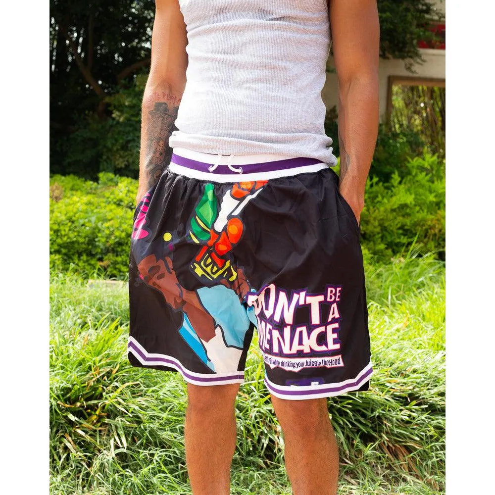DONT BE A MENACE BLACK BASKETBALL SHORTS