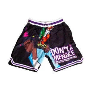 DONT BE A MENACE BLACK BASKETBALL SHORTS
