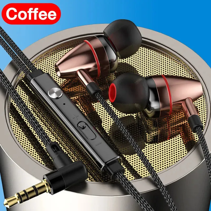 EARDECO Earphone With Microphone 3.5mm Wired Headphones Bass Stereo With Mic Earphone Earbuds Mobile Headphone Headset Sport