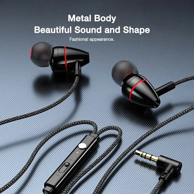 EARDECO Earphone With Microphone 3.5mm Wired Headphones Bass Stereo With Mic Earphone Earbuds Mobile Headphone Headset Sport