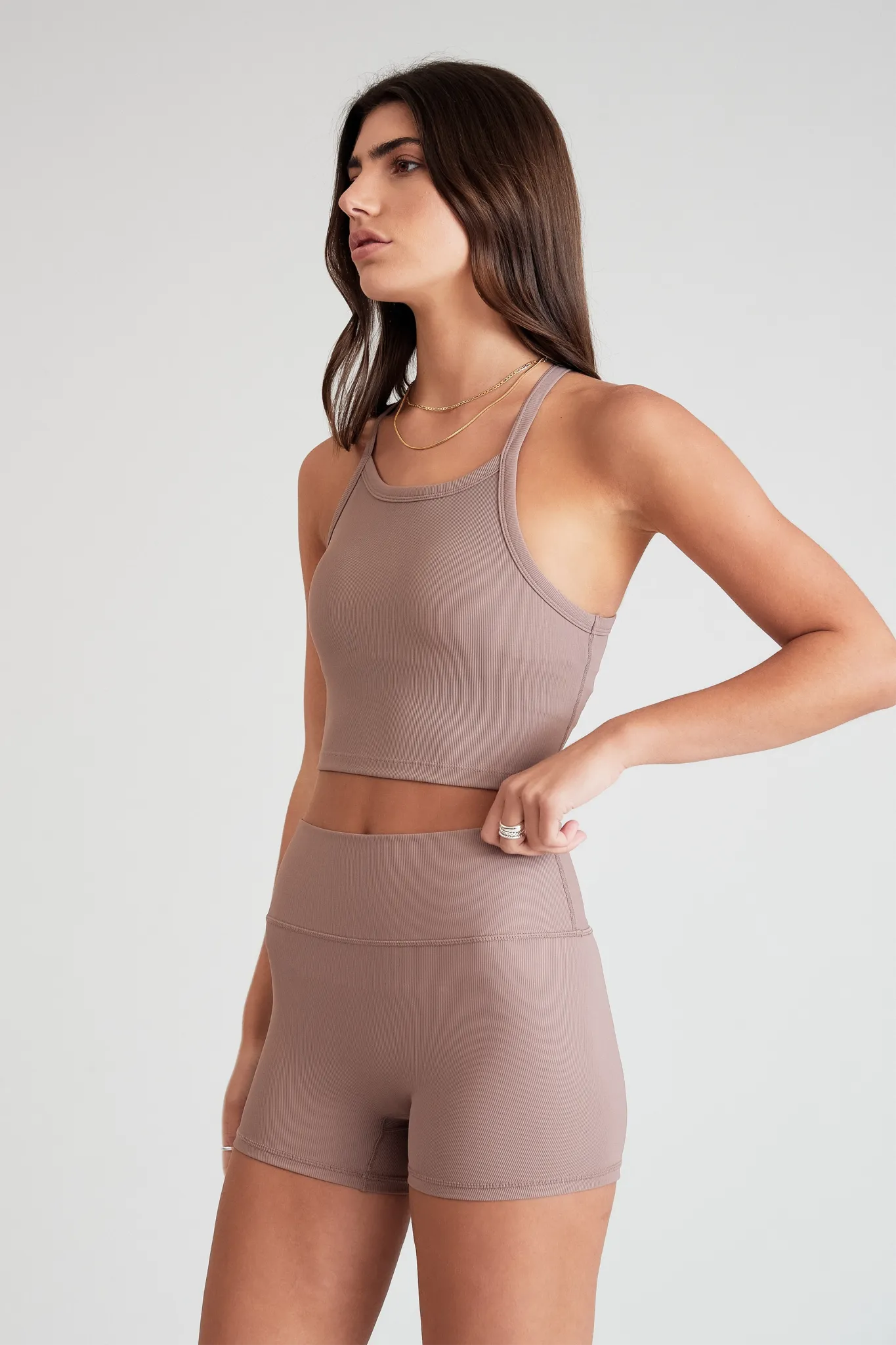 EcoRib Strap Racer Crop