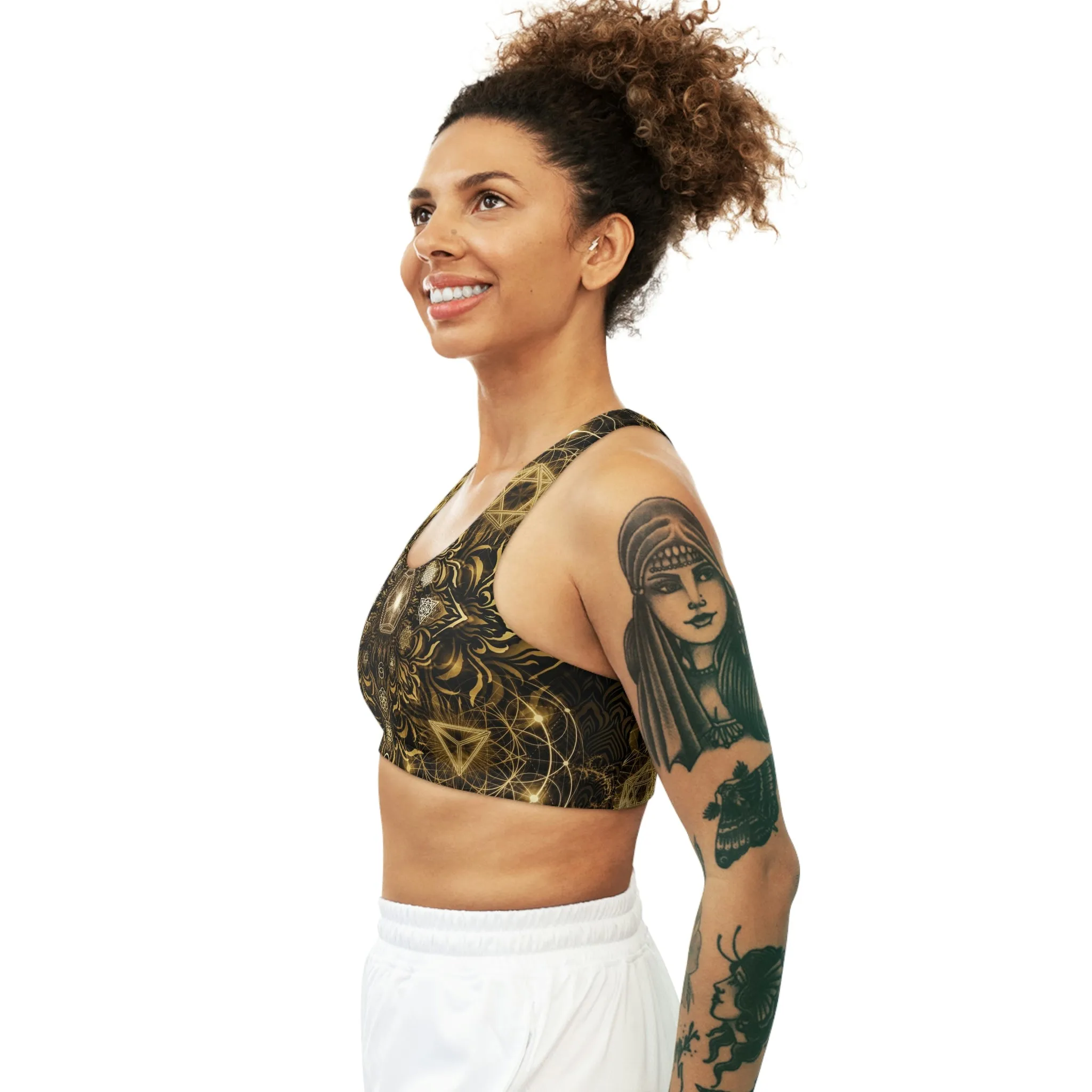 Elements Gold Sublimation Sports Bra - Yantrat Design
