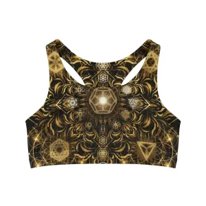 Elements Gold Sublimation Sports Bra - Yantrat Design
