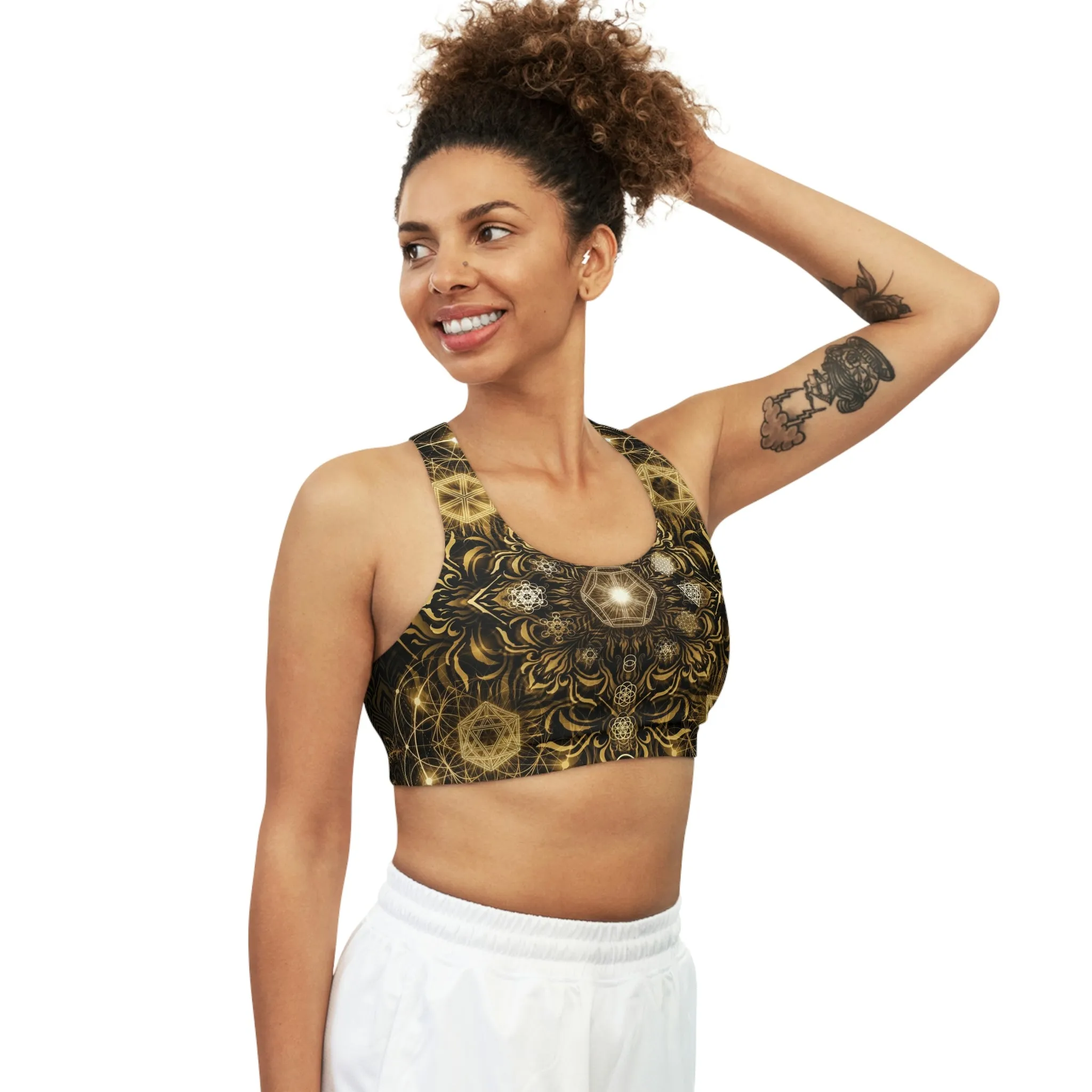 Elements Gold Sublimation Sports Bra - Yantrat Design