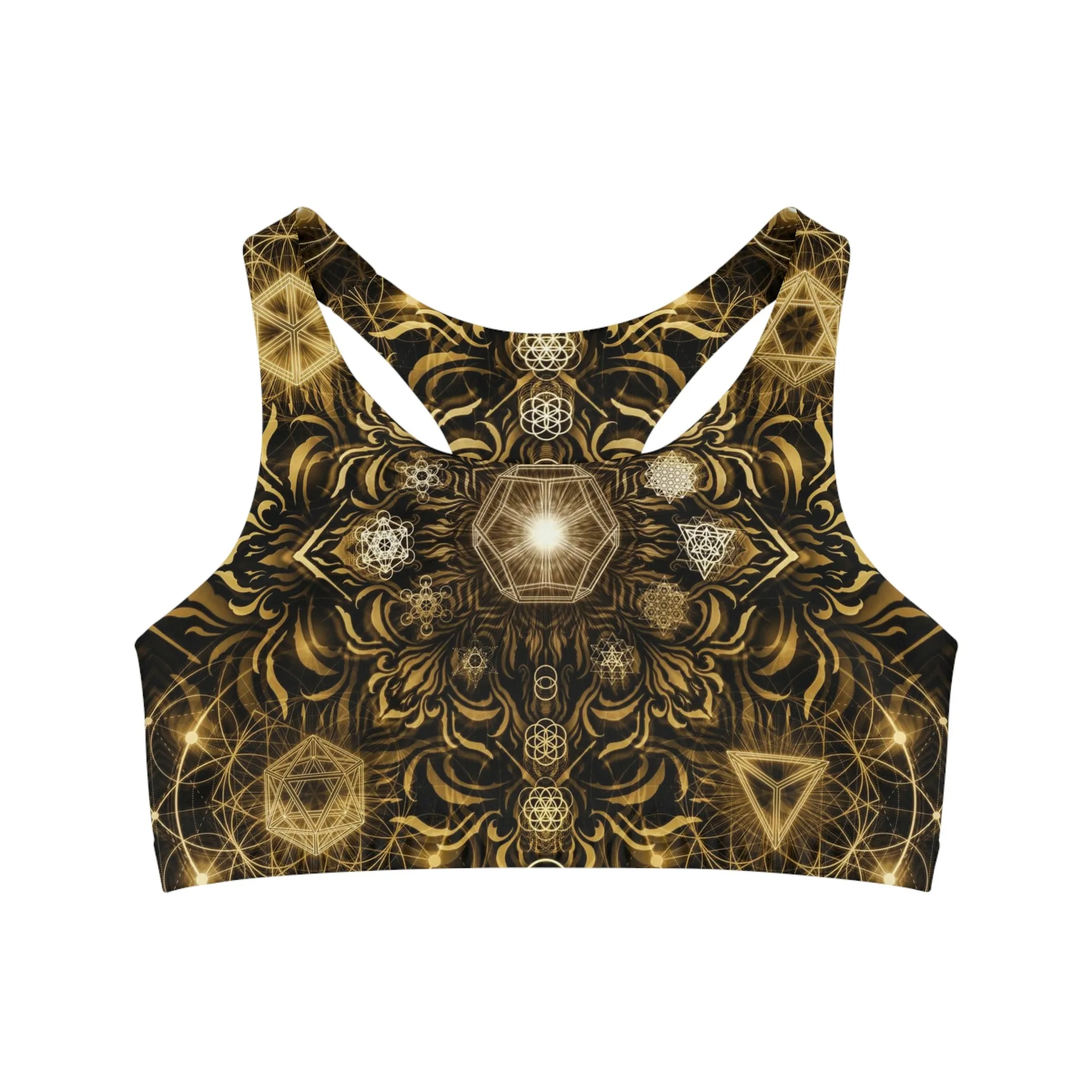 Elements Gold Sublimation Sports Bra - Yantrat Design