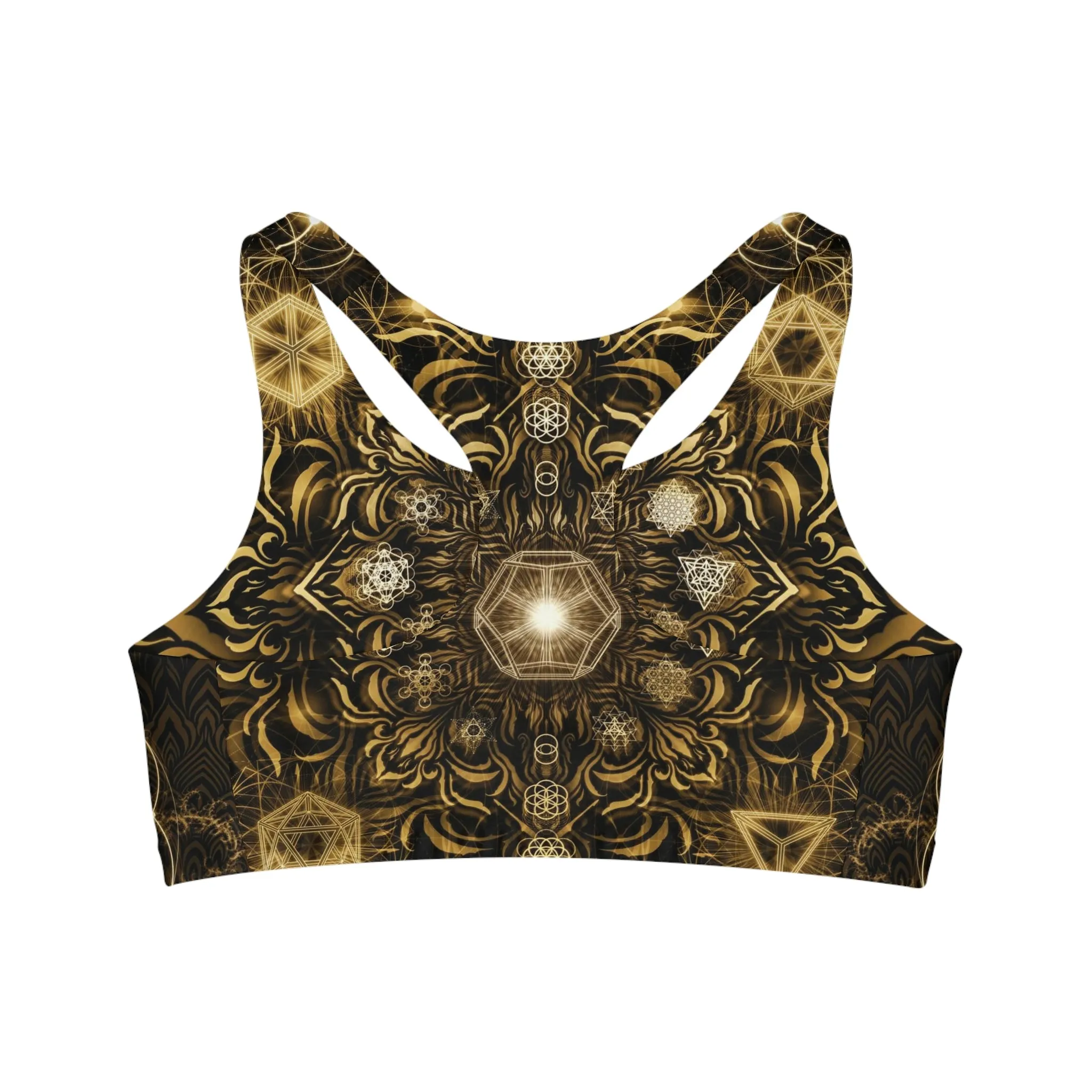 Elements Gold Sublimation Sports Bra - Yantrat Design