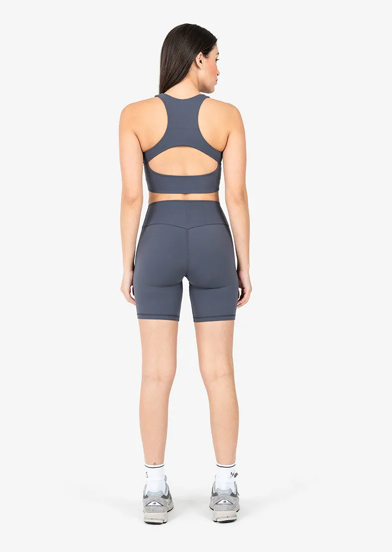 Elevate Life High Low Bra Graphite