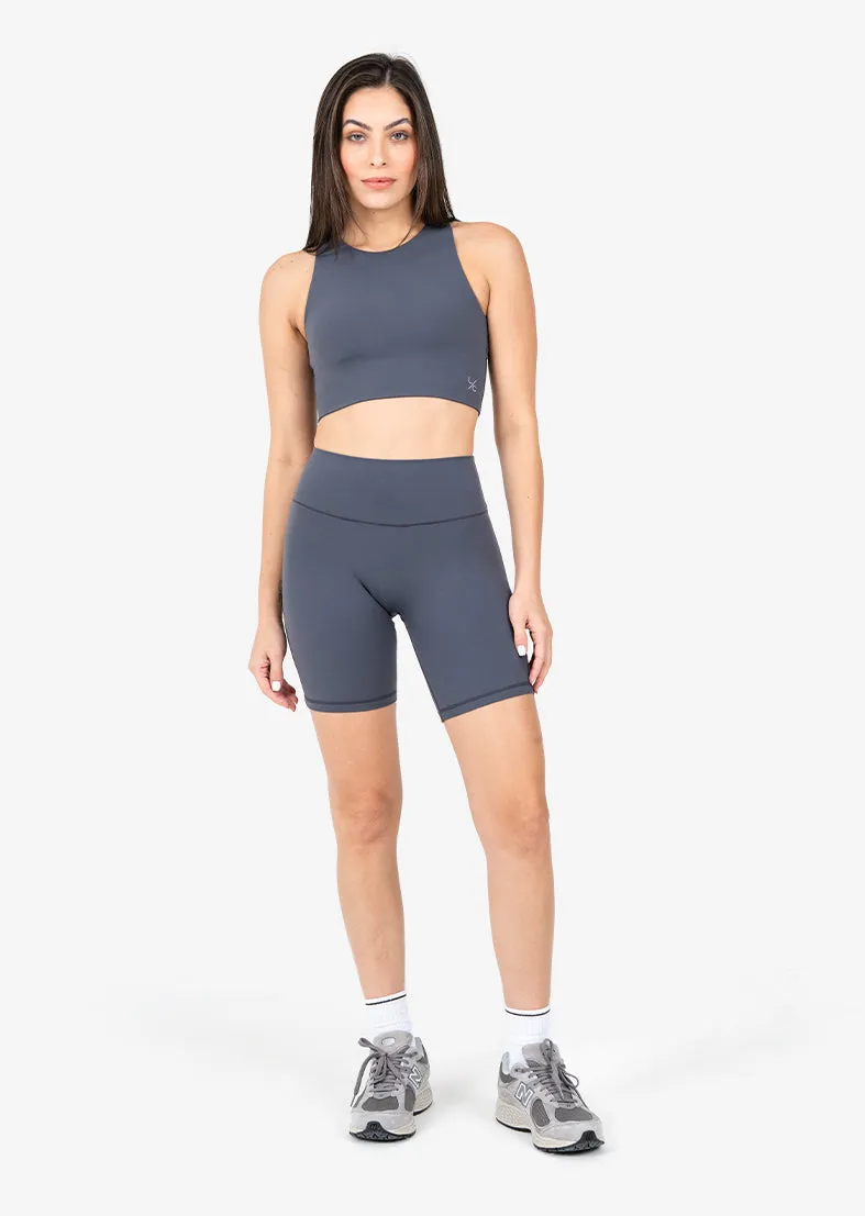 Elevate Life High Low Bra Graphite