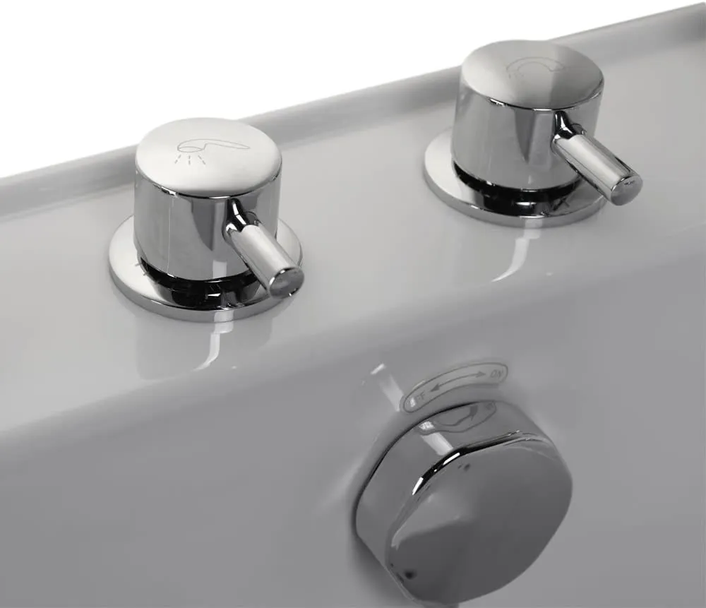 Ella's Bubbles OA3052DH-HB-R-D Capri Air and Hydro Massage Acrylic Walk-in Bathtub, Outward Swing Door, Thermostatic Faucet, Digital Control, Heated Seat, Dual 2" Drains, 30"x52", White