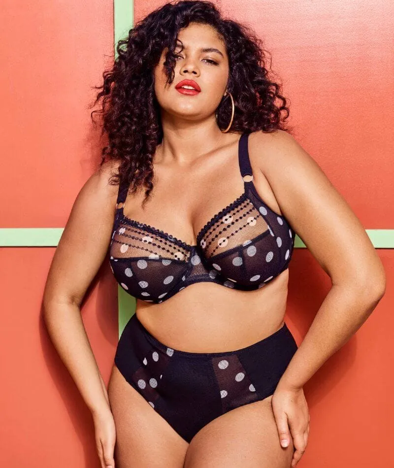 Elomi Matilda Underwired Plunge Bra - Black Dot