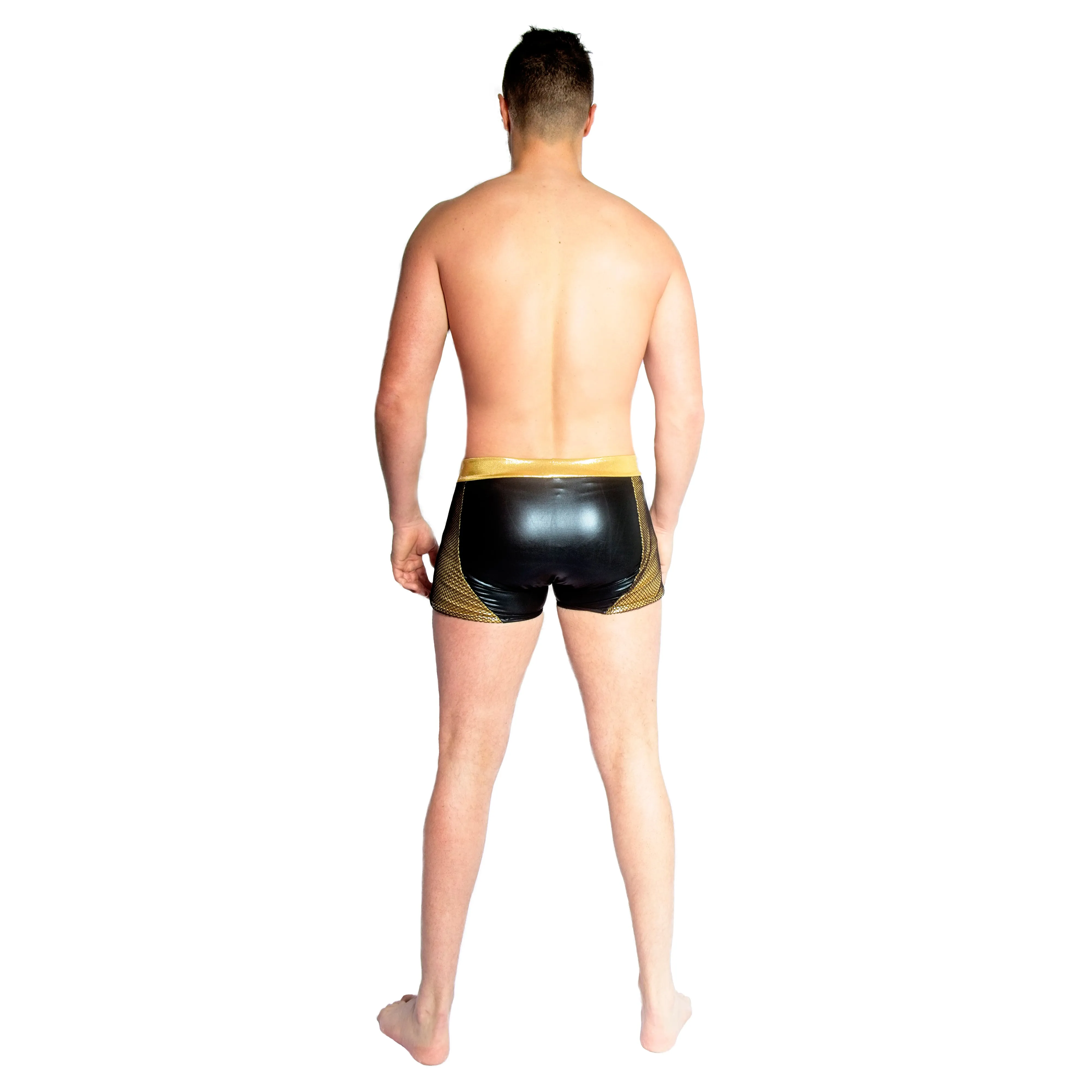 Emperor Shorts - Black Wetlook / Gold
