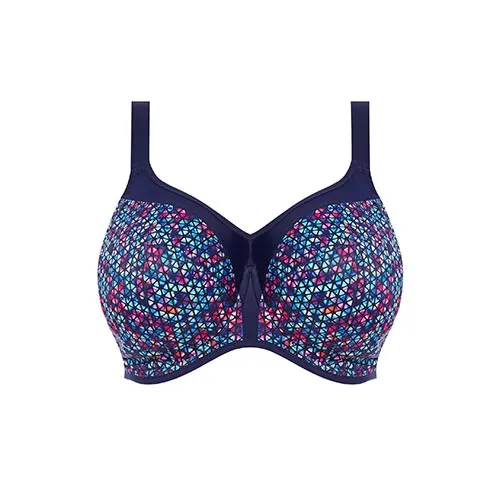 Energise Navy Geo UW Sports Bra by Elomi