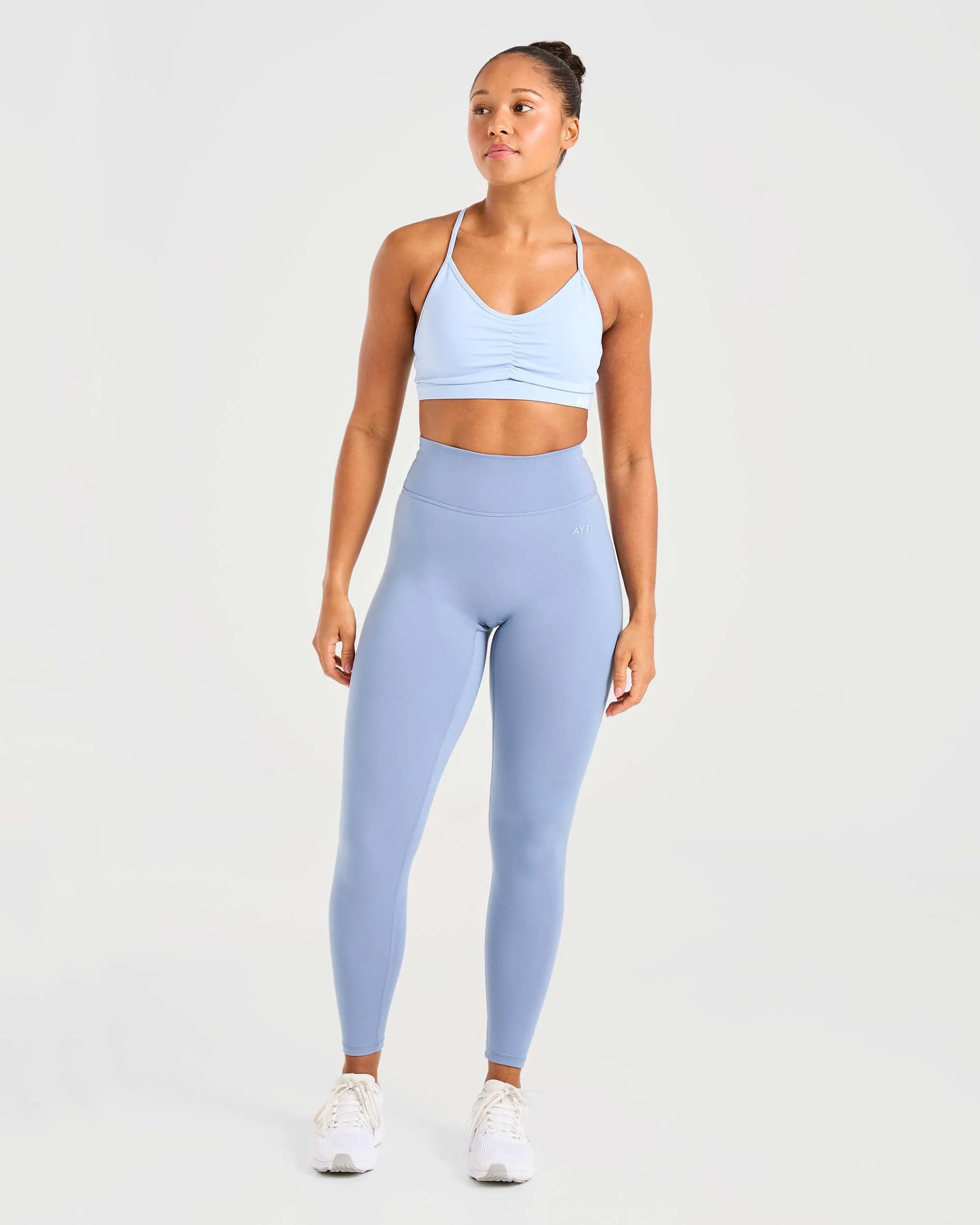 Essential Ruched Sports Bra - Powder Blue