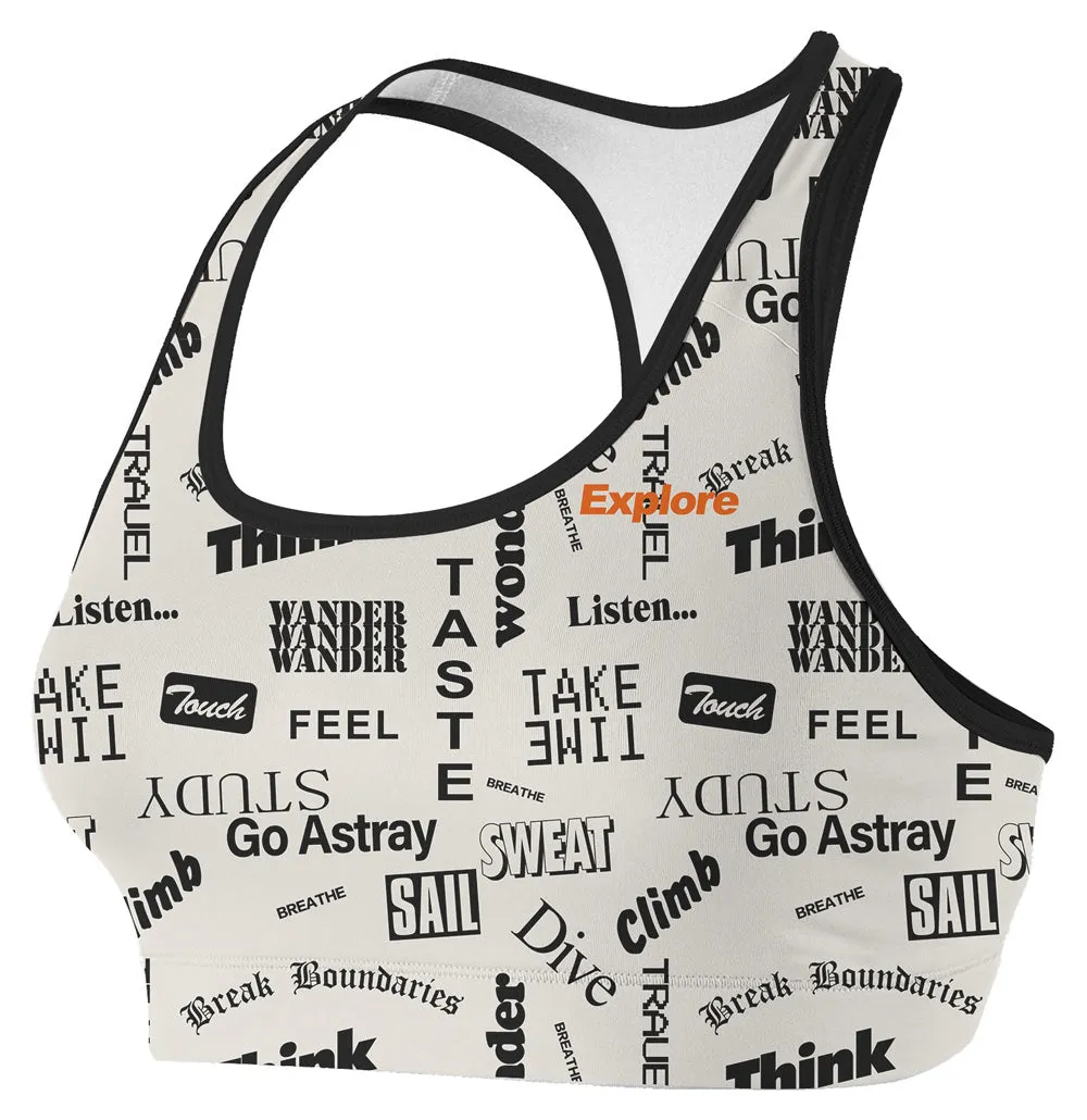 Explore Letter Personality TRAINING PRO WOMEN SPORTS BRA