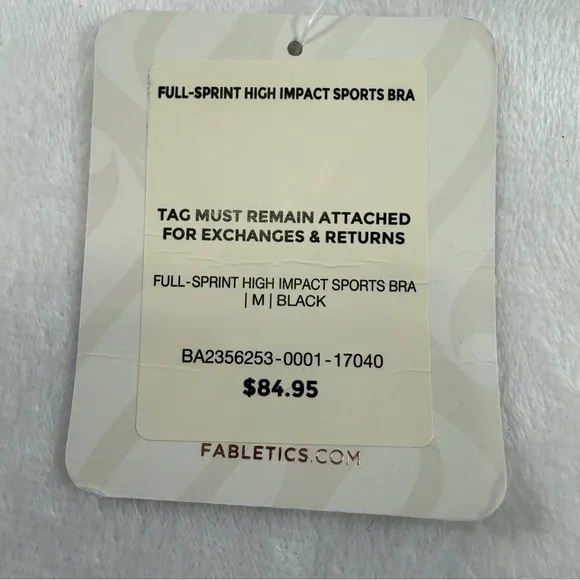 Fabletics Full-Sprint High Impact Sports Bra Women’s in Black Size M