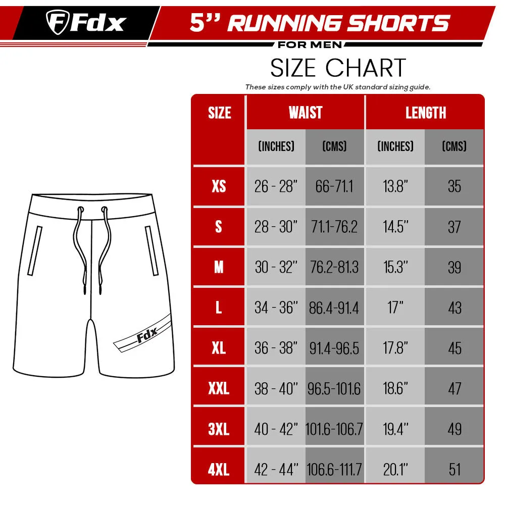 Fdx Men's & Boy's 5" Pro Black Running Shorts