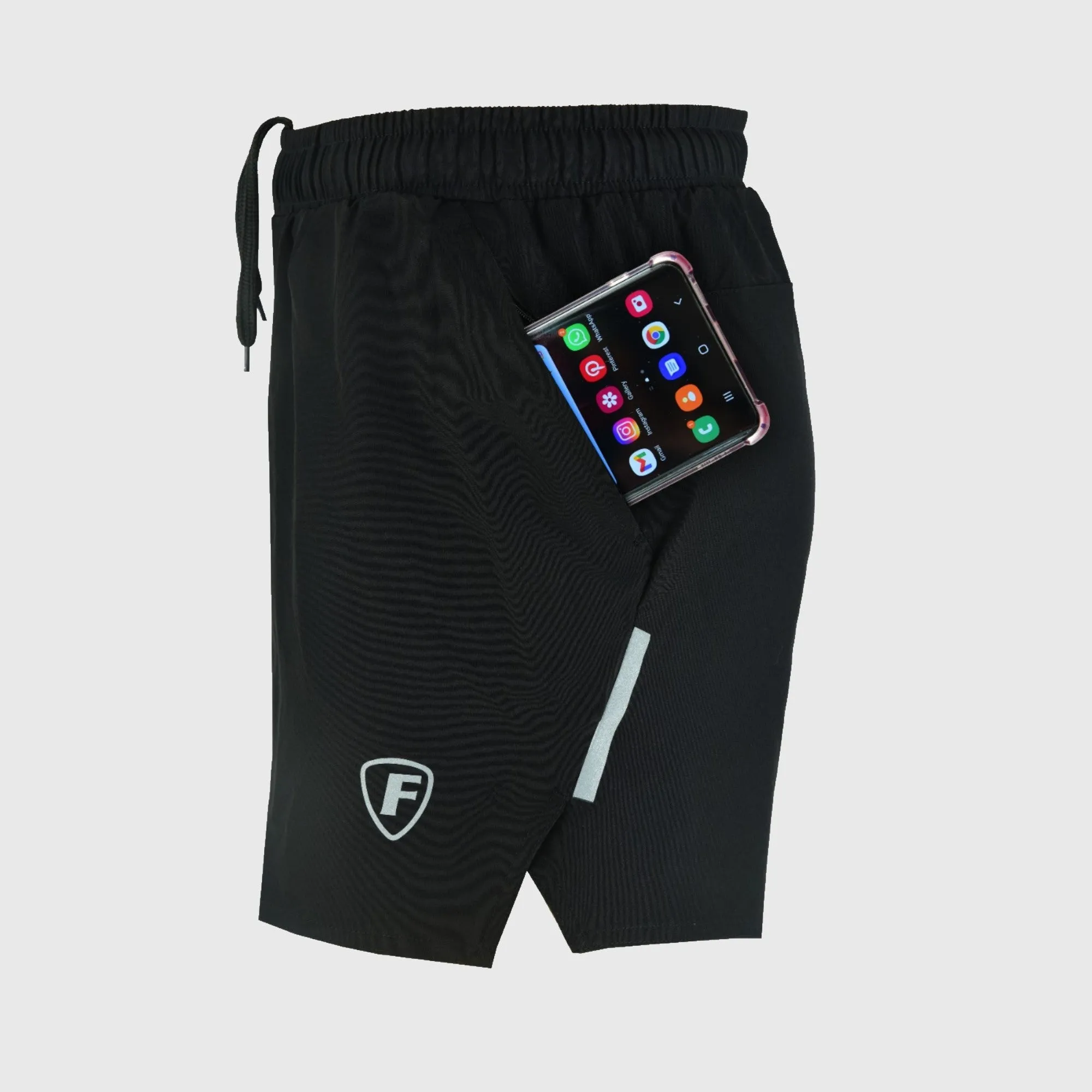 Fdx Men's & Boy's 5" Pro Black Running Shorts