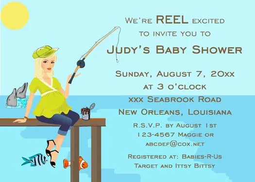 FISHING MOM-TO-BE CUSTOM INVITATION