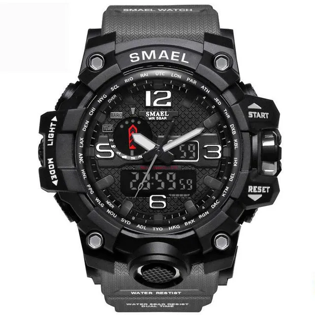 Flashy Trends Waterproof Men's Military Wrist Watch 50m LED Quartz Clock Sport 1545 S Shock available in 16 Colors