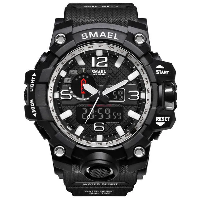 Flashy Trends Waterproof Men's Military Wrist Watch 50m LED Quartz Clock Sport 1545 S Shock available in 16 Colors