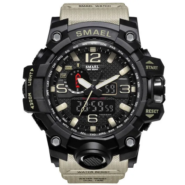 Flashy Trends Waterproof Men's Military Wrist Watch 50m LED Quartz Clock Sport 1545 S Shock available in 16 Colors