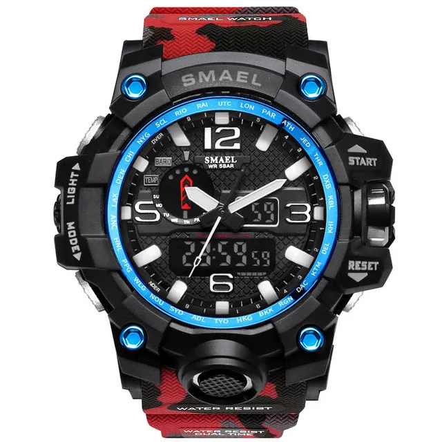 Flashy Trends Waterproof Men's Military Wrist Watch 50m LED Quartz Clock Sport 1545 S Shock available in 16 Colors