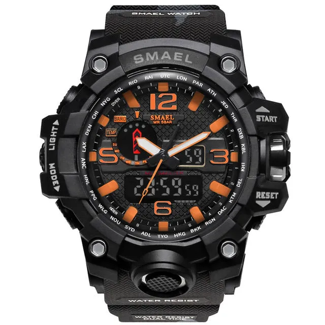 Flashy Trends Waterproof Men's Military Wrist Watch 50m LED Quartz Clock Sport 1545 S Shock available in 16 Colors