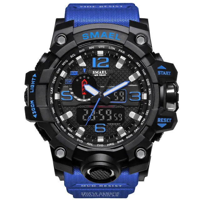 Flashy Trends Waterproof Men's Military Wrist Watch 50m LED Quartz Clock Sport 1545 S Shock available in 16 Colors