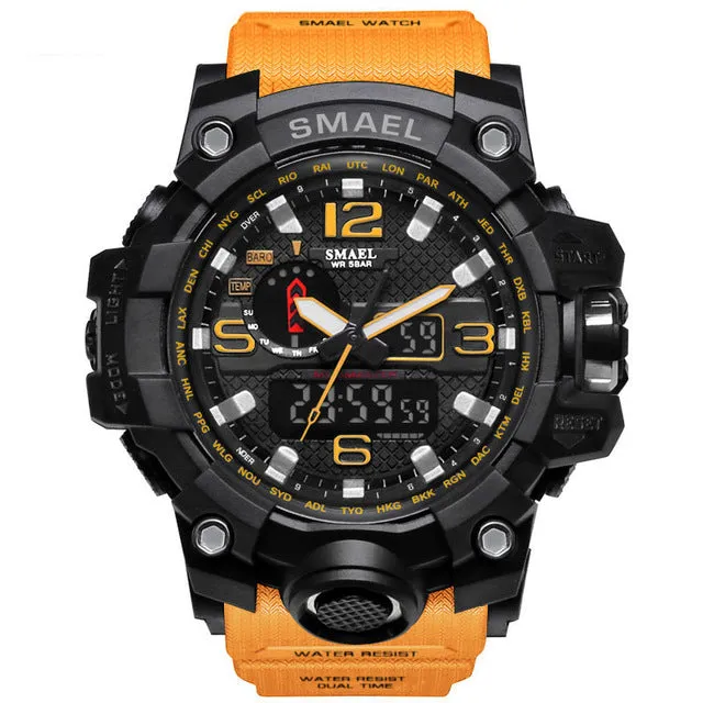 Flashy Trends Waterproof Men's Military Wrist Watch 50m LED Quartz Clock Sport 1545 S Shock available in 16 Colors