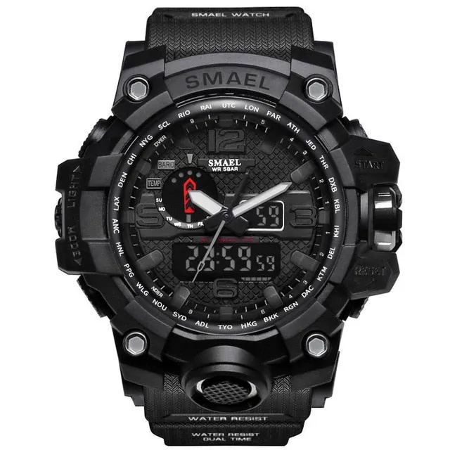Flashy Trends Waterproof Men's Military Wrist Watch 50m LED Quartz Clock Sport 1545 S Shock available in 16 Colors