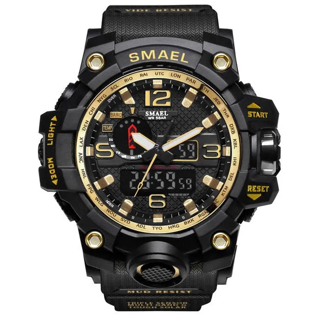 Flashy Trends Waterproof Men's Military Wrist Watch 50m LED Quartz Clock Sport 1545 S Shock available in 16 Colors