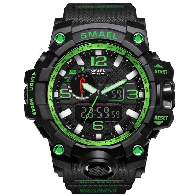 Flashy Trends Waterproof Men's Military Wrist Watch 50m LED Quartz Clock Sport 1545 S Shock available in 16 Colors