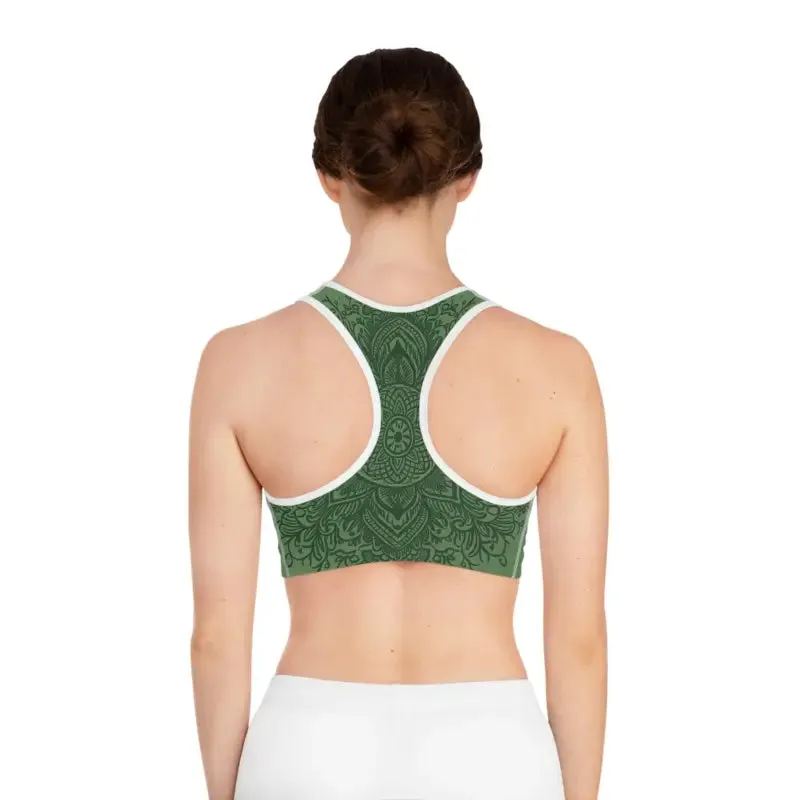 Funky Fusion Green Sports Bra for Bold Athletes