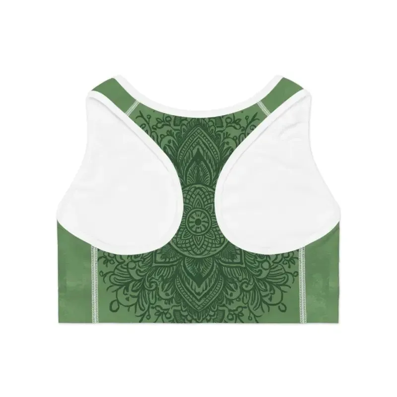 Funky Fusion Green Sports Bra for Bold Athletes
