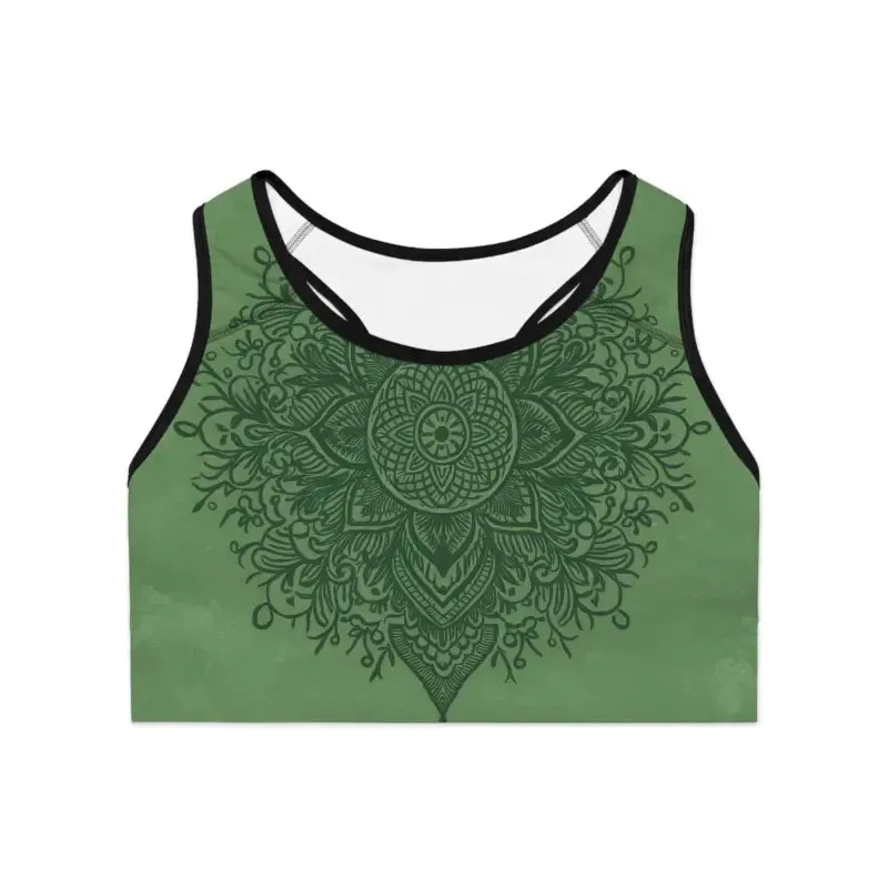 Funky Fusion Green Sports Bra for Bold Athletes
