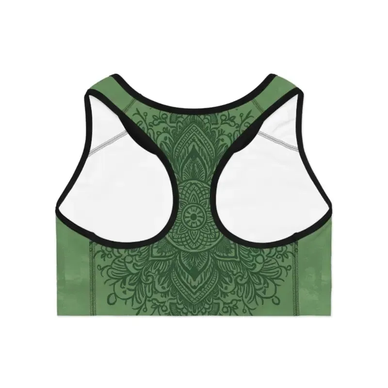 Funky Fusion Green Sports Bra for Bold Athletes