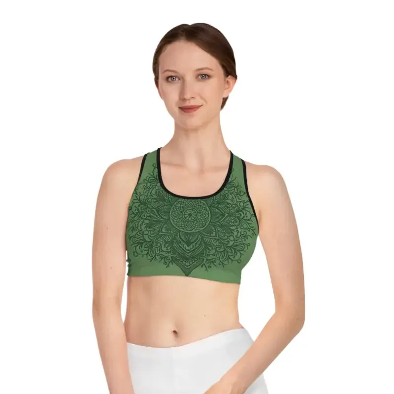 Funky Fusion Green Sports Bra for Bold Athletes