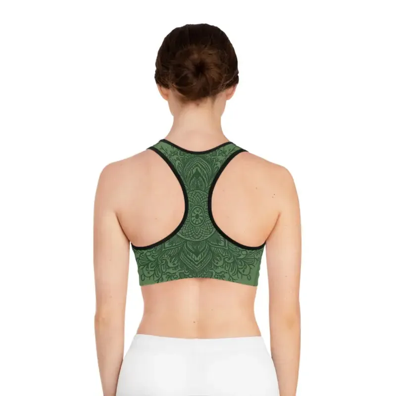 Funky Fusion Green Sports Bra for Bold Athletes