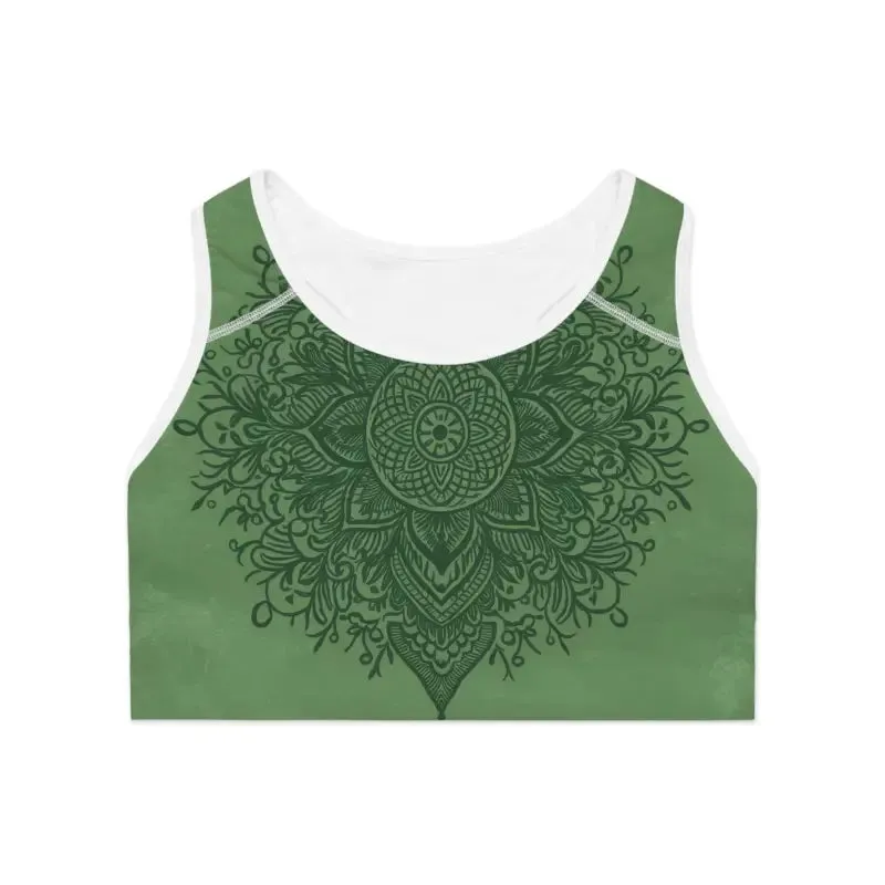 Funky Fusion Green Sports Bra for Bold Athletes