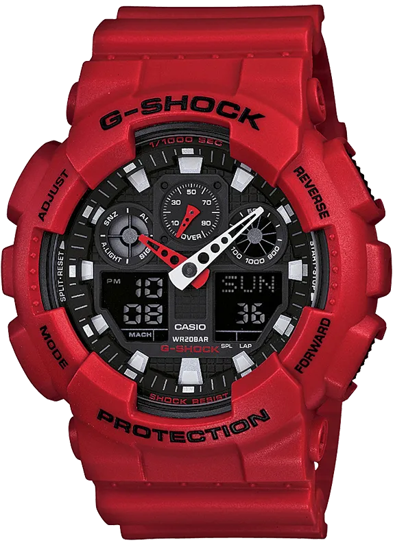 G-Shock X-Large series Red Men's Watch GA100B-4A