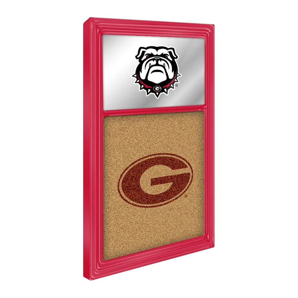Georgia Bulldogs: Dual Logo - Mirrored Cork Note Board