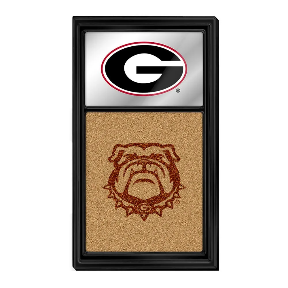 Georgia Bulldogs: Dual Logo - Mirrored Cork Note Board