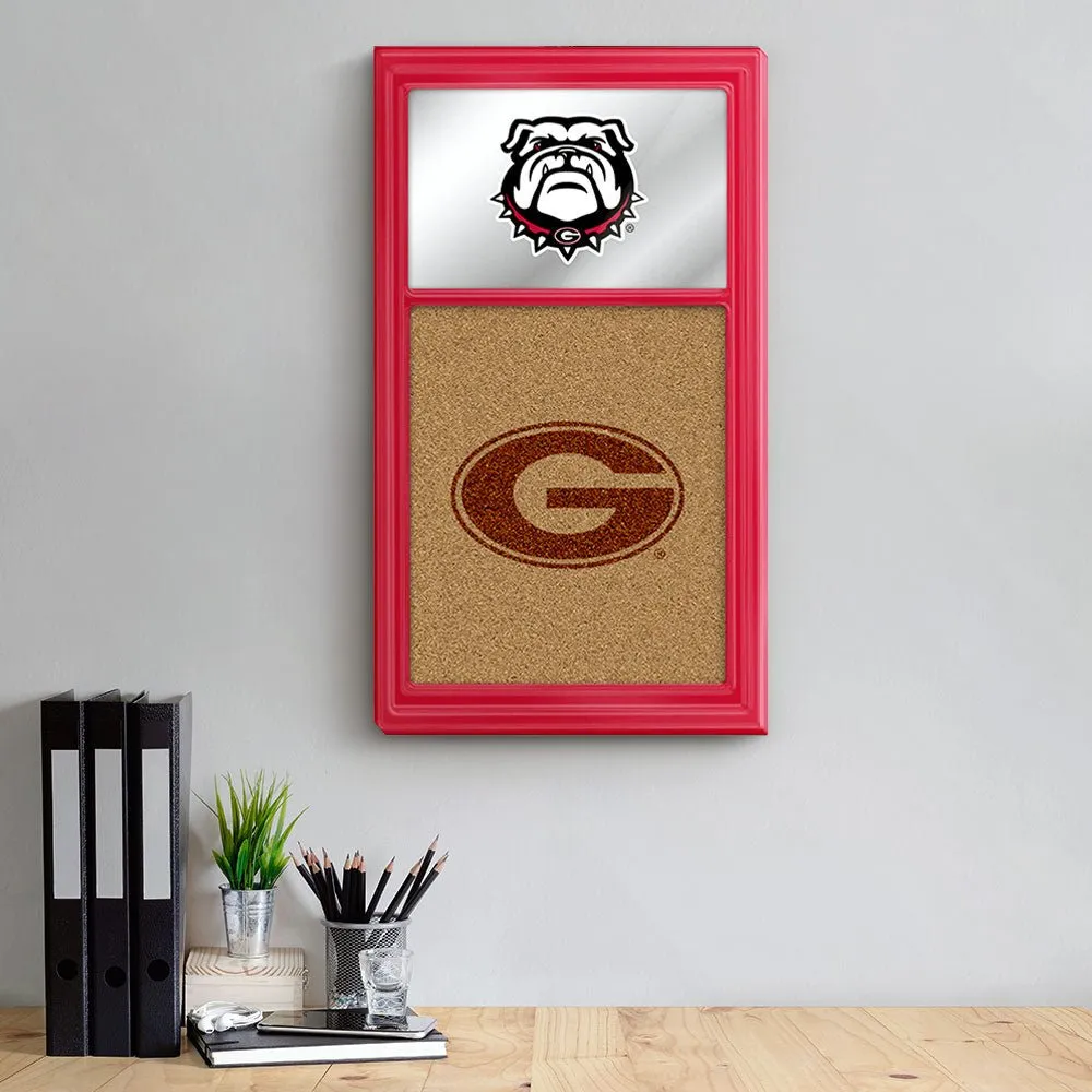 Georgia Bulldogs: Dual Logo - Mirrored Cork Note Board