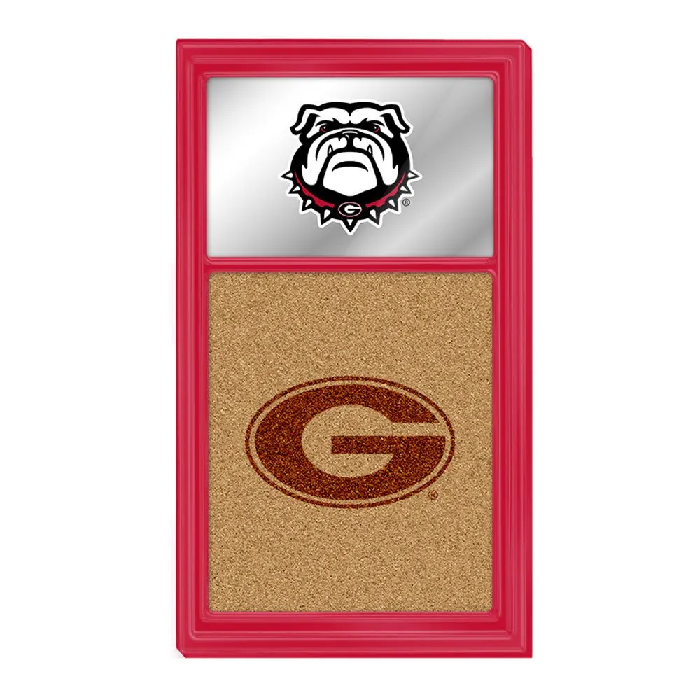 Georgia Bulldogs: Dual Logo - Mirrored Cork Note Board