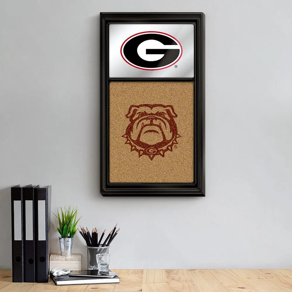 Georgia Bulldogs: Dual Logo - Mirrored Cork Note Board