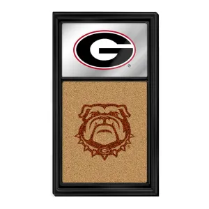 Georgia Bulldogs: Dual Logo - Mirrored Cork Note Board
